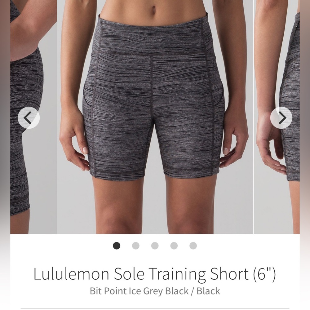 Lululemon Sole Training Short (6")
Bit Point Ice Grey Black / Black